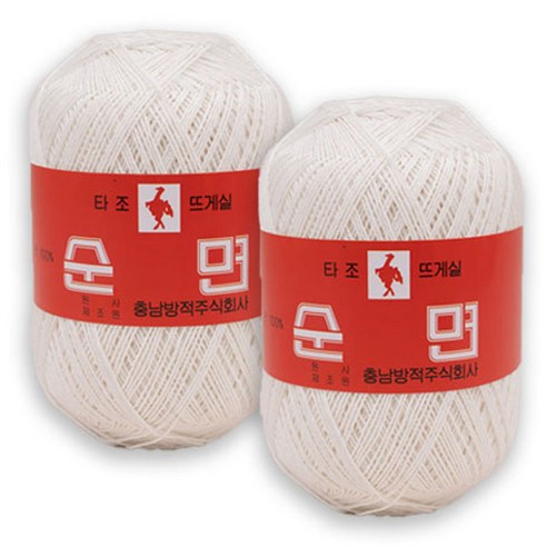 타조표 구정 순면 30수 뜨개실, 102 아이보리, 2개