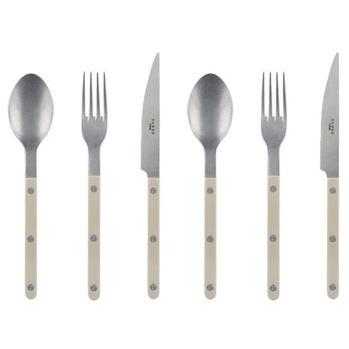 사브르 빈티지 3종 세트, 라이트카키, 디너스푼 + 디너포크 + 디너나이프, 2세트