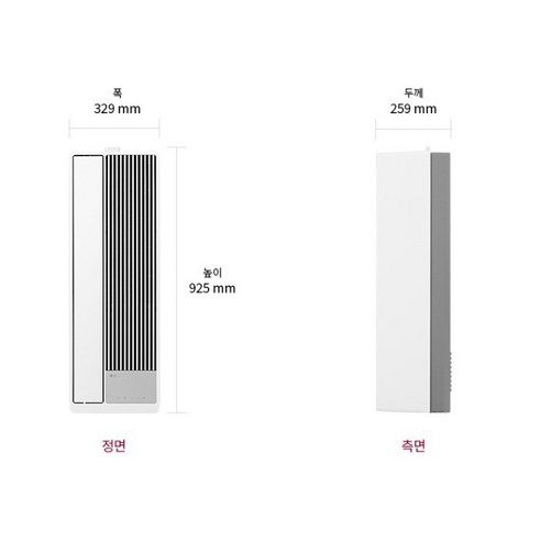 19.4m²의 우아한 실내공기를 위한 LG전자 휘센 오브제컬렉션 엣지 창호형 에어컨: WQ06DDWBS