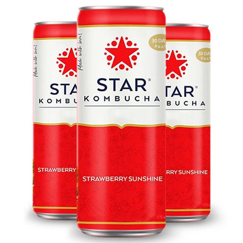 스타콤부차 스트로베리 선샤인, 250ml, 3개