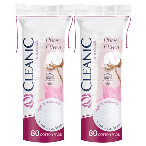 클레아닉 Pure Effect 소프트 터치 화장솜, 80개입, 2개