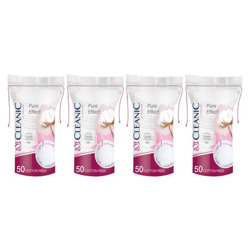 클레아닉 Pure Effect 소프트 터치 화장솜, 50개입, 4개