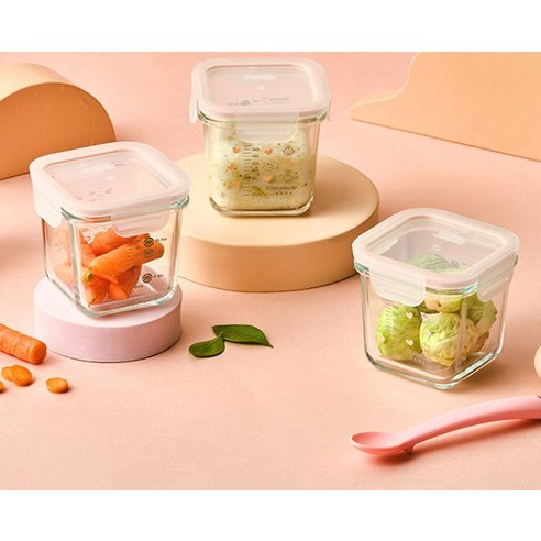 엄마의 마음을 담아, 글라스락 베이비 이유식 용기로 건강한 이유식을 준비하세요.