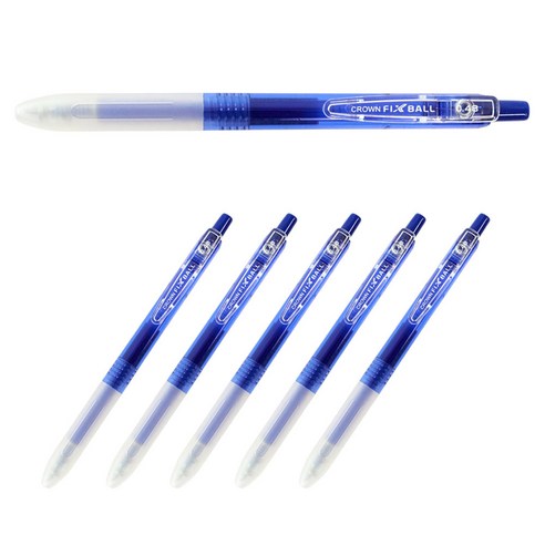 크라운볼펜 앞으로 지우는 볼펜 0.48mm, 청, 6개