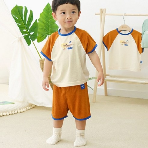 밤부베베 아동용 정글숲 반팔 아거 상하복