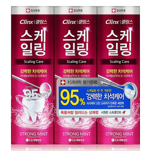 클링스 스케일링 케어 치약 스트롱민트, 100g, 6개