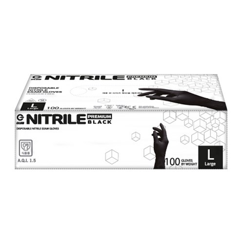 지클럽 프리미엄 고중량 니트릴 장갑 100p, 블랙, 대(L), 1개