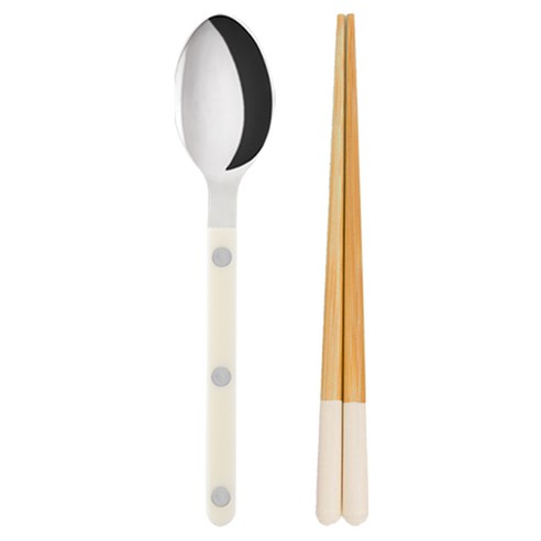 사브르 야마치쿠 아동용 수저세트, 아이보리, 숟가락 + 젓가락, 1개