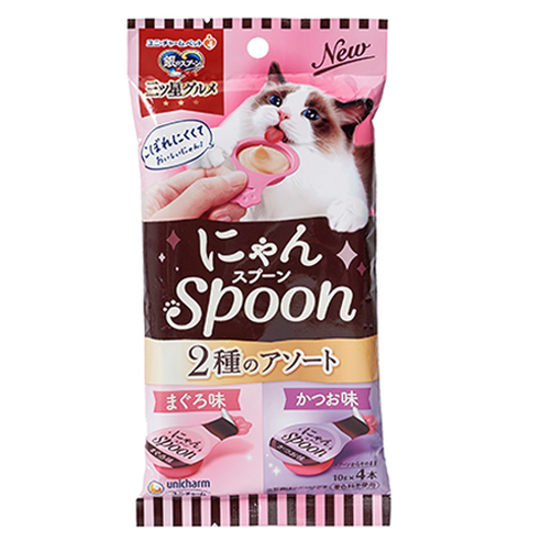 유니참긴노스푼 고양이 냥스푼 간식 4p, 혼합맛(참치/가다랑어), 40g, 1개