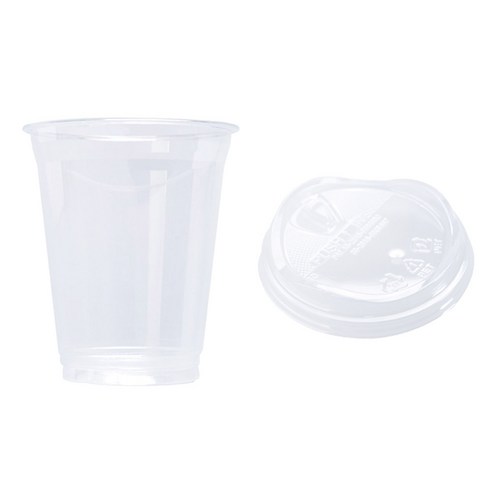 동아팩키지 투명 PET 아이스컵 + 드링킹리드 세트, 410ml, 100세트