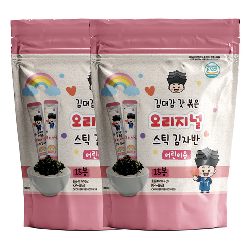 김대감 오리지널 스틱 김자반 어린이용 15p, 150g, 2개