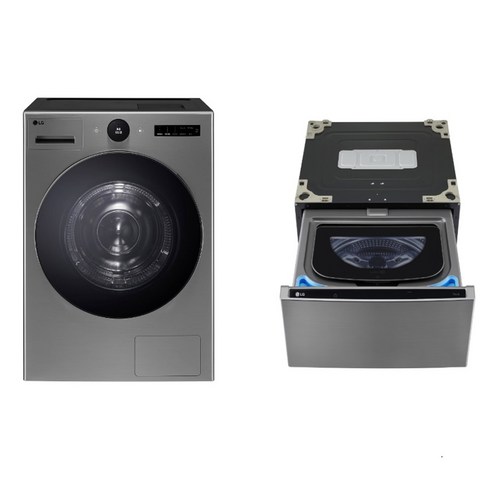 LG전자 트롬 오브제컬렉션 미니워시 세탁기 + 건조기 세트 RD22VSX 4kg + 22kg 방문설치, 모던 스테인리스