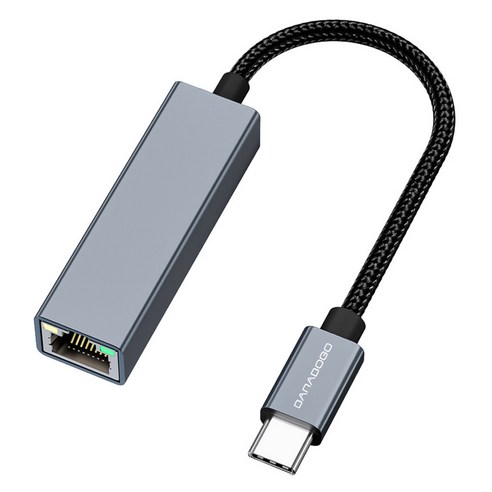 바라보고 USB C타입 기가비트 이더넷 유선 랜카드 허브 그레이, DK01, 1개