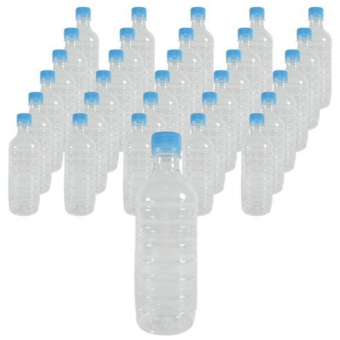 다용도 페트병 원형 용기 500ml + 파랑캡 세트, 147세트