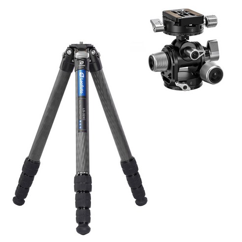 레오포토 10X 카본 삼각대 + 기어헤드 세트, LS-324C+G3, 1개