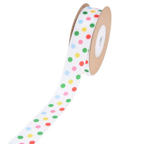 아이엔피 공단 패턴 인쇄 리본 20mm, 02 도트, 22m, 1개