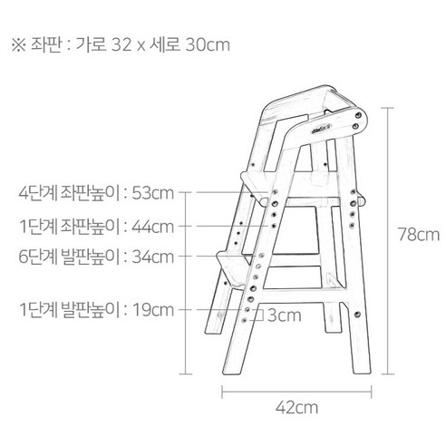 아이의 성장을 위한, 디홀릭 어린이 식탁의자