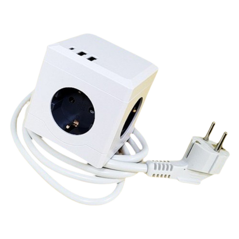 험프 큐브 고용량 3구 USB C타입 3포트 콘센트 멀티탭, 1개, 150cm, 화이트