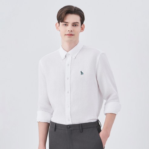 헤지스 남성용 아이코닉 린넨 솔리드 셔츠