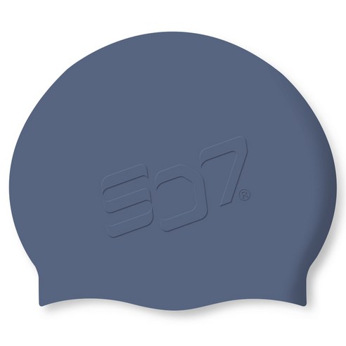 SD7 양각 실리콘 수모 수영모자, 소프트네이비, 1개