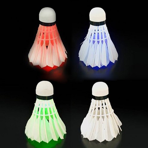 스포홀릭 LED 야광 셔틀콕 4종 세트, 1개, 4개, 레드, 블루, 그린, 레인보우