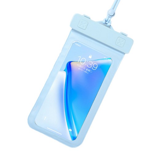 소니오 터치 마카롱 컬러 휴대폰 방수팩 23.5 x 12.3 cm, 10 로프 블루, 1개