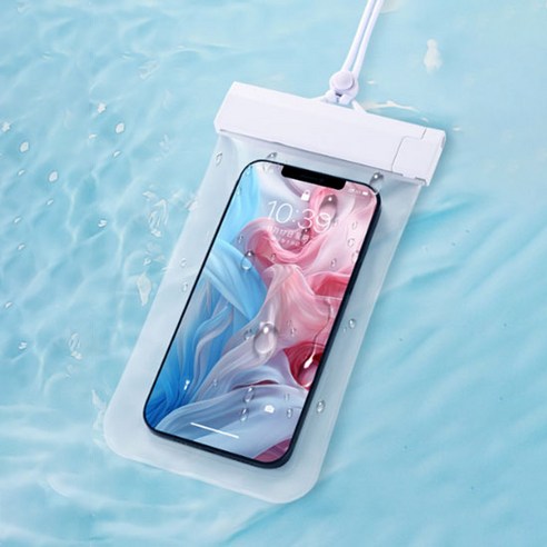 소니오 터치 스크린 라인 휴대폰 방수팩 22 x 11.3 cm, 08 로프 화이트, 1개