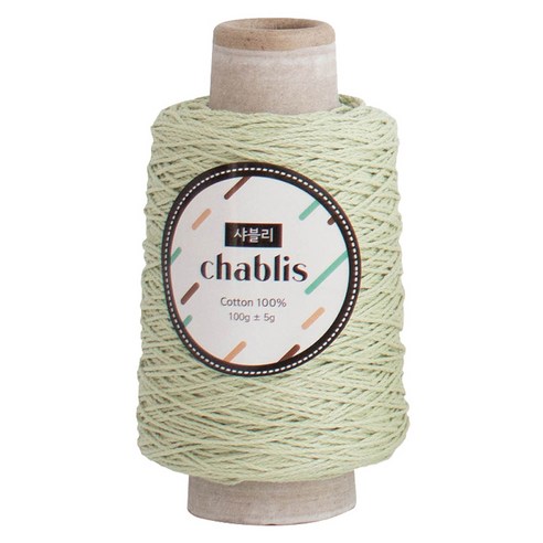 yarna 샤블리 콘사 뜨개실 100g, 109 파스텔그린, 1개