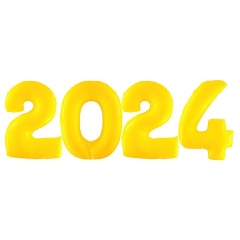 그라보벌룬 은박풍선 대 숫자 2024, 옐로우, 1개