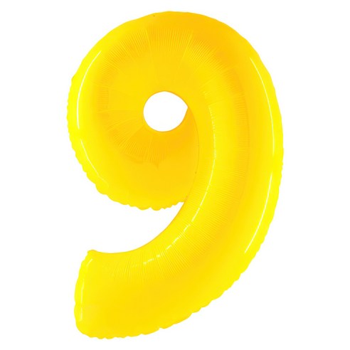그라보벌룬 은박풍선 대 숫자 9, 옐로우, 1개