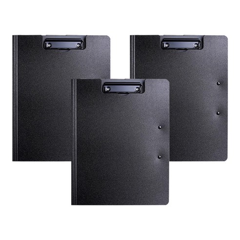 알로데 라이팅 회의 A4 클립보드 23.5 x 32 x 1.2 cm 더블클립, TYPE07 블랙(더블클립), 3개
