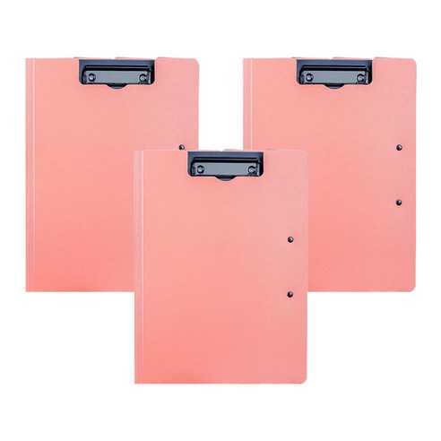알로데 라이팅 회의 A4 클립보드 23.5 x 32 x 1.2 cm 더블클립, TYPE08 코랄핑크(더블클립), 3개