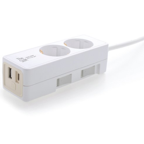 더슬림 개별형 USB 멀티콘센트 2구 SY-SB2 USB CT, 3m, 레몬, 1개