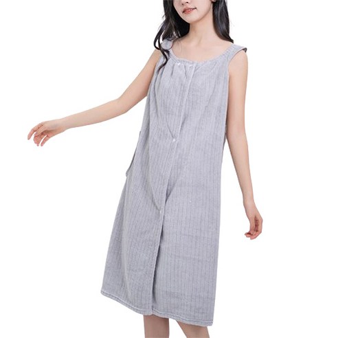 데이소이 간편하게 착용하는 샤워 가운 90 x 130 cm, 그레이, 1개