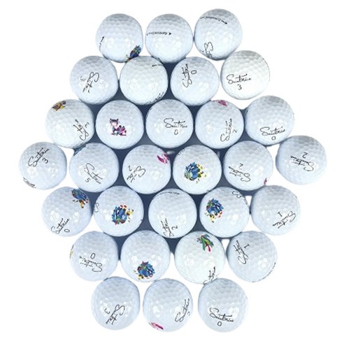 세인트나인 캐릭터 혼합 골프공 로스트볼 특A+ 42.67mm, 펄화이트(랜덤발송), 1개입, 30개