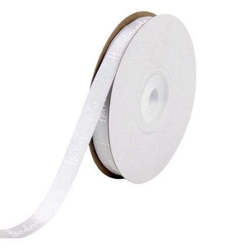 아이엔피 폴리에스터 핸드메이드 레터링 리본 10mm, 실버, 1개, 22m