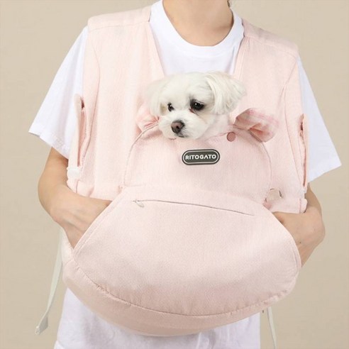 리토가토 반려동물 보들리 쿨라우드 앞가방, 핑크, 1개