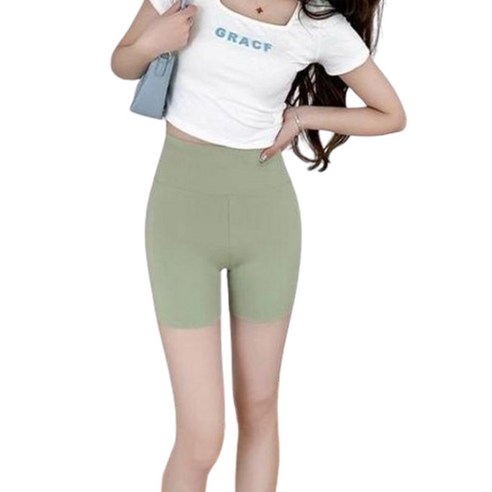 마켓피아 여성용 여름 요가 필라테스 하이웨이스트 3부 레깅스 쇼츠