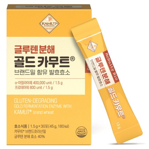 글루텐분해 골드 카무트 브랜드밀 함유 발효효소 소화효소 1.5g x 30포, 30개 카무트브랜드밀함유효소