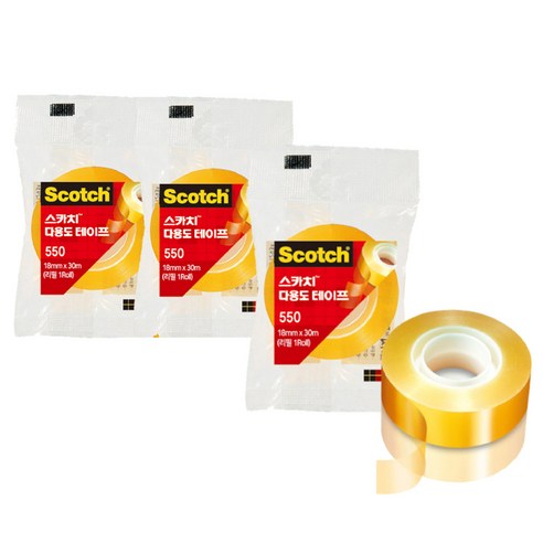 쓰리엠 스카치 다용도 테이프 550 18mm x 30m, 3개
