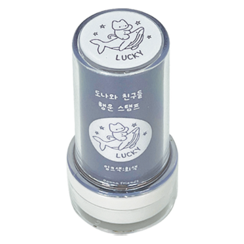 도나와친구들 메시지 원형 스탬프, 10 LUCKY, 1개