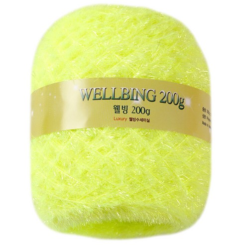 연일섬유 웰빙수세미 콘사 뜨개실 200g, 16형광레몬, 1개