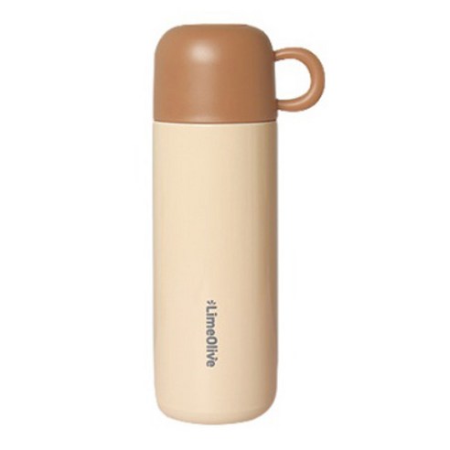 라임올리브 원터치 컵 텀블러, brown, 500ml, 1개
