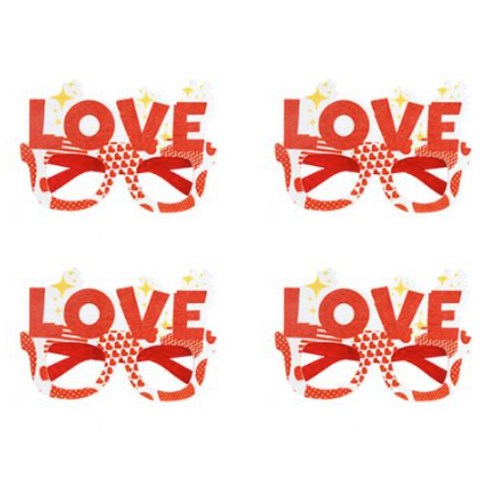 알로데 해피 발렌타인 파티안경, TYPE06 LOVE, 4개