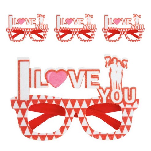 알로데 해피 발렌타인 파티안경, TYPE03 Loveyou, 4개