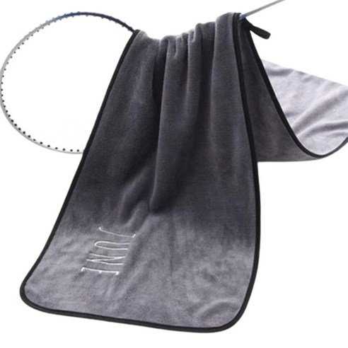 소니오 부드러운 자수 스포츠 타월 30 x 105 cm, 18 딥그레이6월, 1개