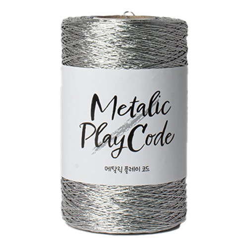 yarna 메탈릭 플레이 코드 뜨개실 250g, 101 실버, 1개