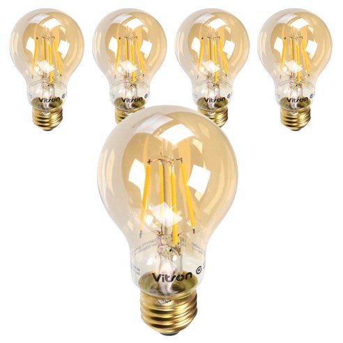 비츠온 원하 에디슨 벌브형 A60 LED 4W 전구 골드, 전구색, 5개