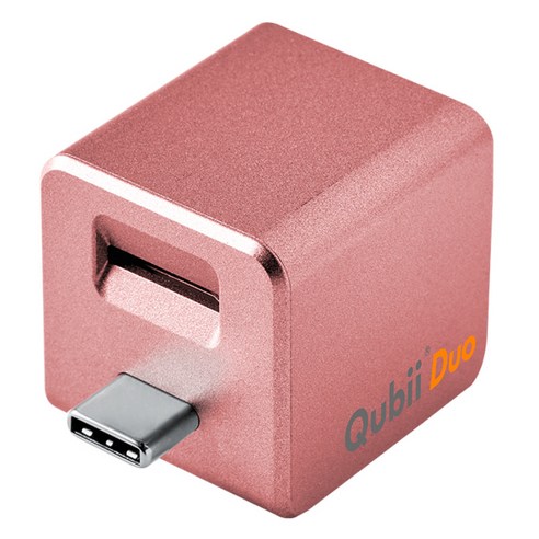 MaktarInc Qubii DUO USB-C 큐비듀오 갤럭시 아이폰 자동 백업 C타입 SD카드 리더기 외장메모리, MKPQC-RG