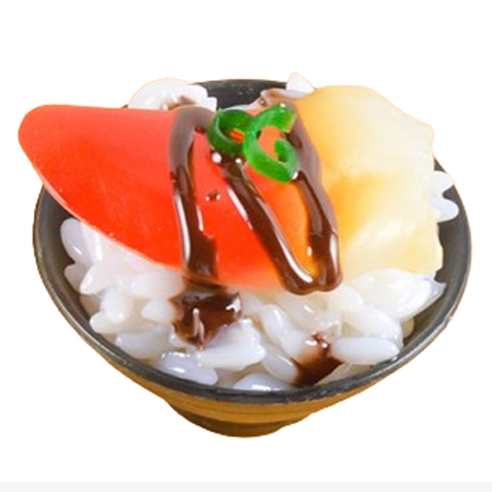 리나블루 일식당 덮밥 돈부리 모형 5cm, 조개초밥